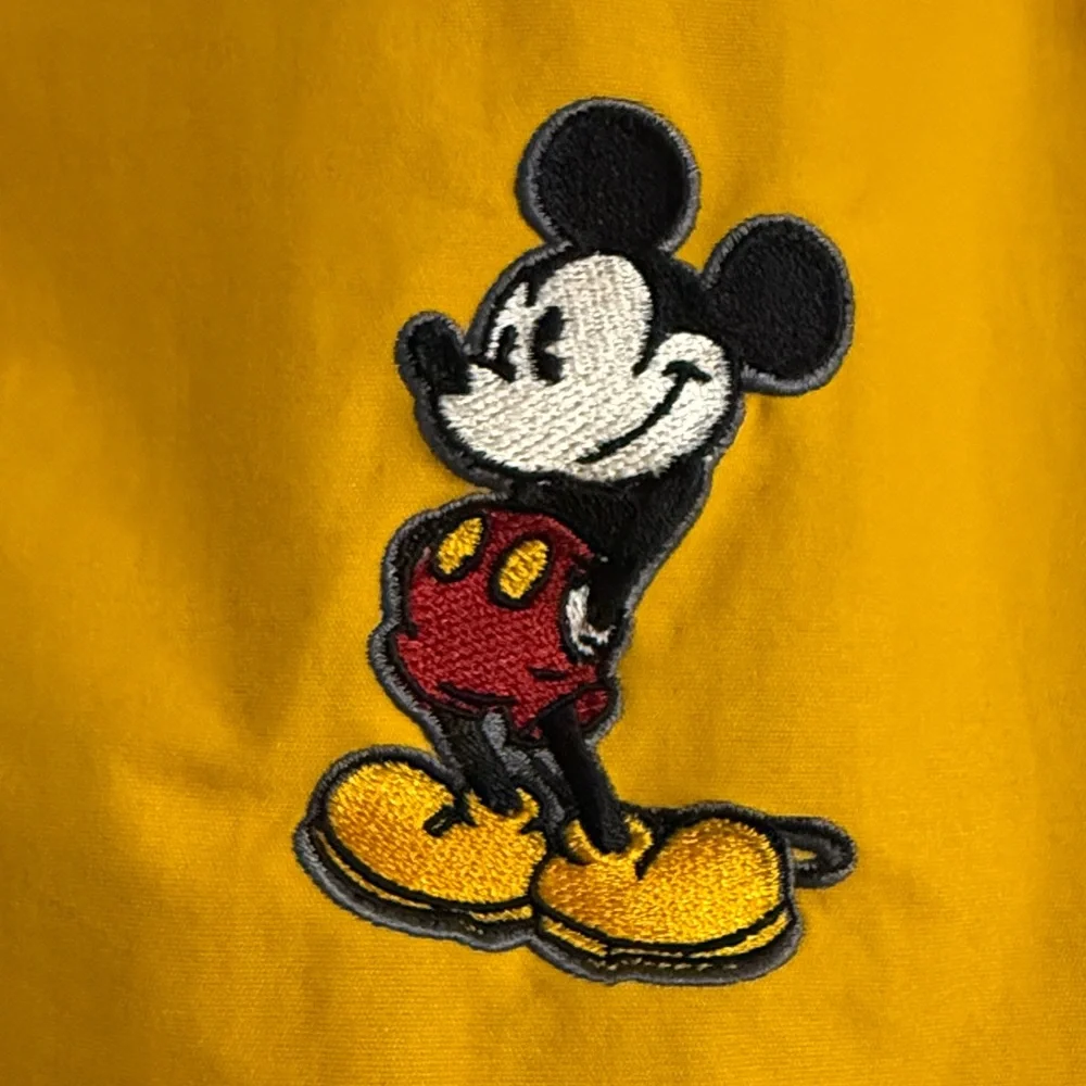 Disney Mickey Mouse Adult Hooded Jacket Yellow Pullover SZL. Vintage. - Picture 10 of 16